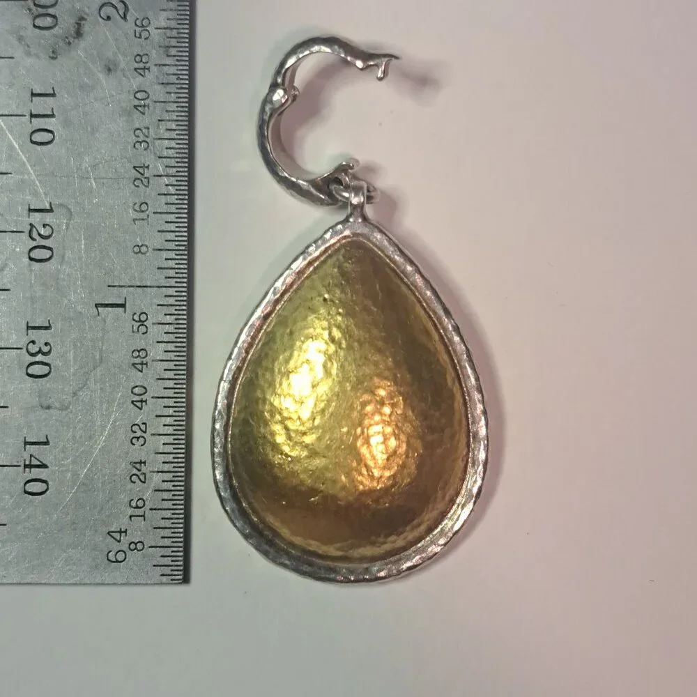 Gurhan Sterling and 19k Gold Teardrop Pendant - Picture 2 of 5